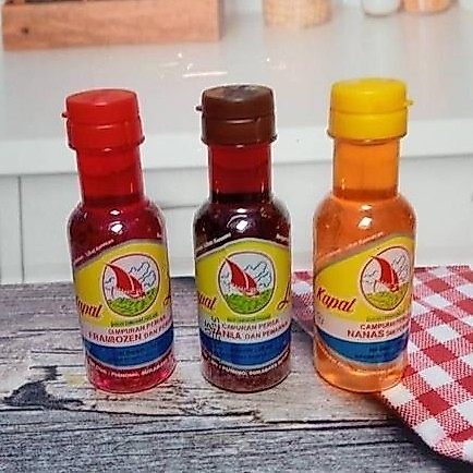 (6 pcs x 20 ml) KAPAL LAYAR Essence Cap Kapal Layar (Frambose, Nanas, Vanilla) Baking pasta rasa