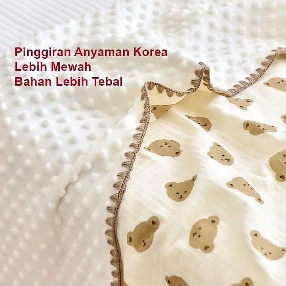 TERLARIS Ultra Selimut Bayi Bamboo Bubble 140x100 & 100x100 Selimut Bayi Korea Cotton Dot Muslin
