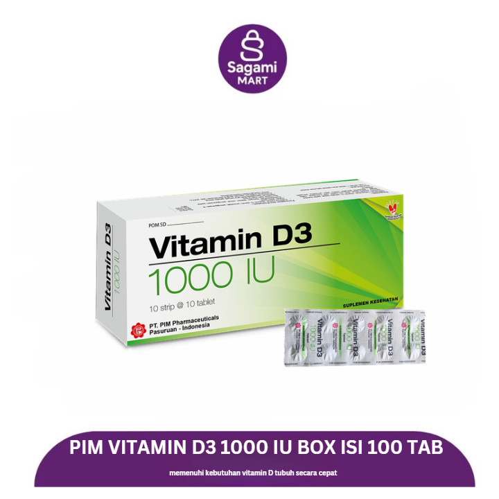 PIM Vitamin D3 1000 iu Vit D 3 1000 IU BOX isi 100 Tablet
