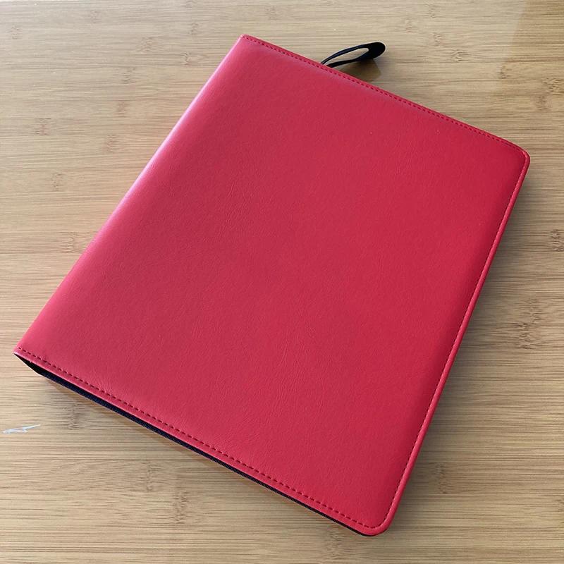 A4 Coin Banknote Collection Album Zipper 25/30/33/40/50/60mm Coin Collecting Storage Book Leather fo