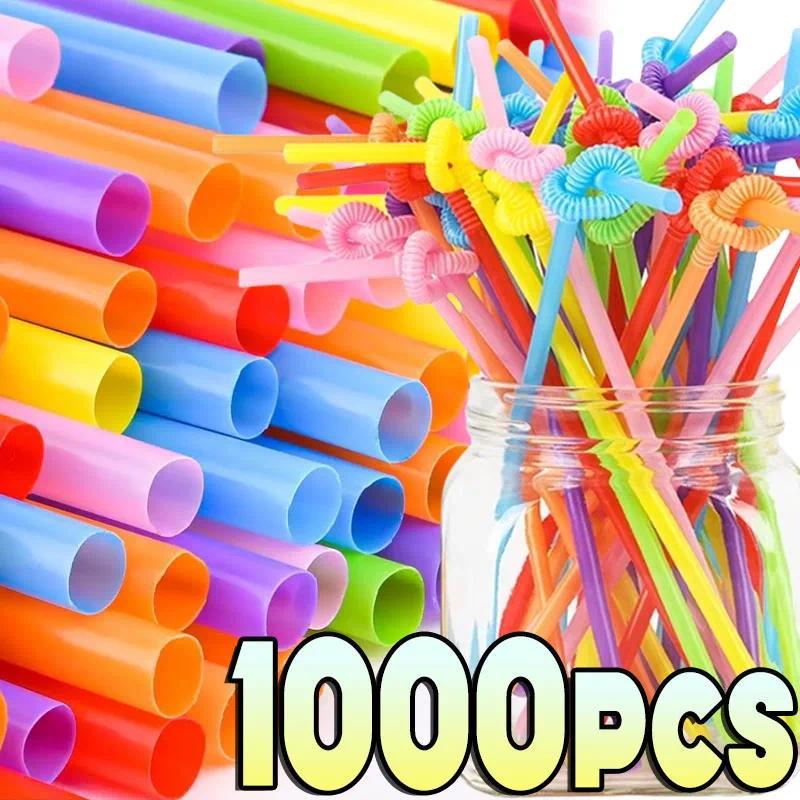 sposable Drinking Straws Multicolor Plastic Pipes Cola Straws Bar Party Wedng Kiten Pajitas Cocktail