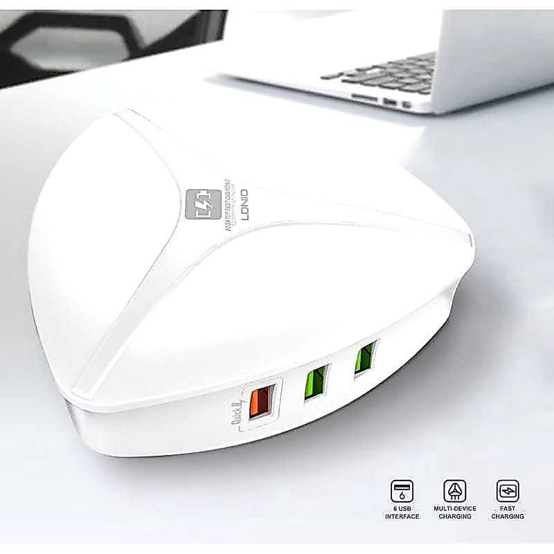 Adaptor Charger LDNIO ADAPTOR MULTI USB CHARGER 6 PORT USB ADAPTER  Fast Charging