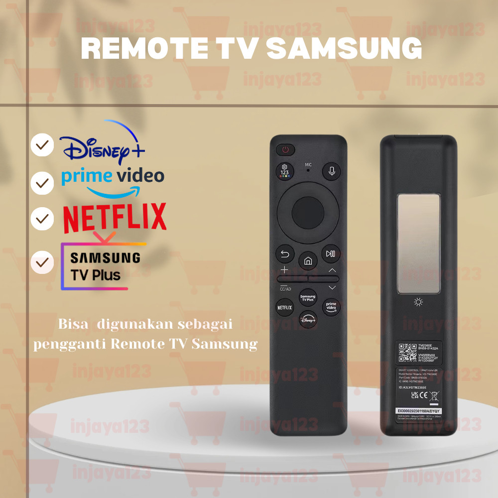 Remote Smart TV Samsung Solar Rechargeable Bluetooth