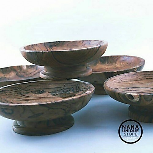Dulang Wooden Serving Bowl Mangkok Bahan Kayu Jati