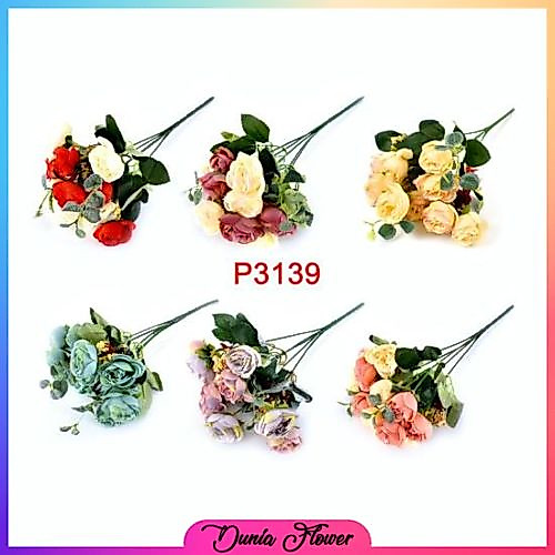 DF P3139 BOUQUET BUNGA MAWAR BUATAN BUNGA HIASAN UNTUK DEKORASI PERNIKAHAN