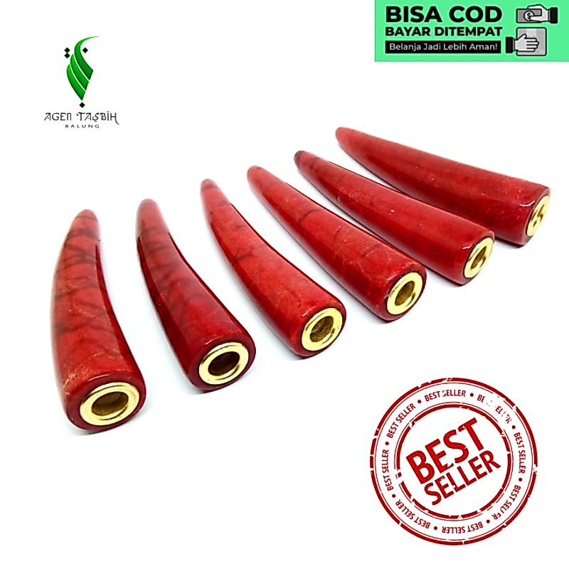 Once Pipa Batu Coral Marjan Merah Asli, Batu Karang Panjang 8-10cm