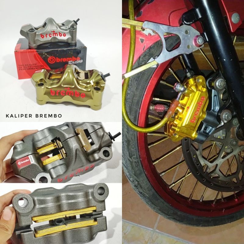 Kaliper Caliper BREMBO GP 4-100 Gray Gold Color Caliper BREMBO GP4