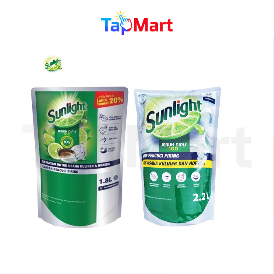 TapMart - Sunlight Professional Lime 1800 ml Pouch 2.2 Ltr 1.8 Liter 2 L Sabun Cuci Piring Jeruk Nip