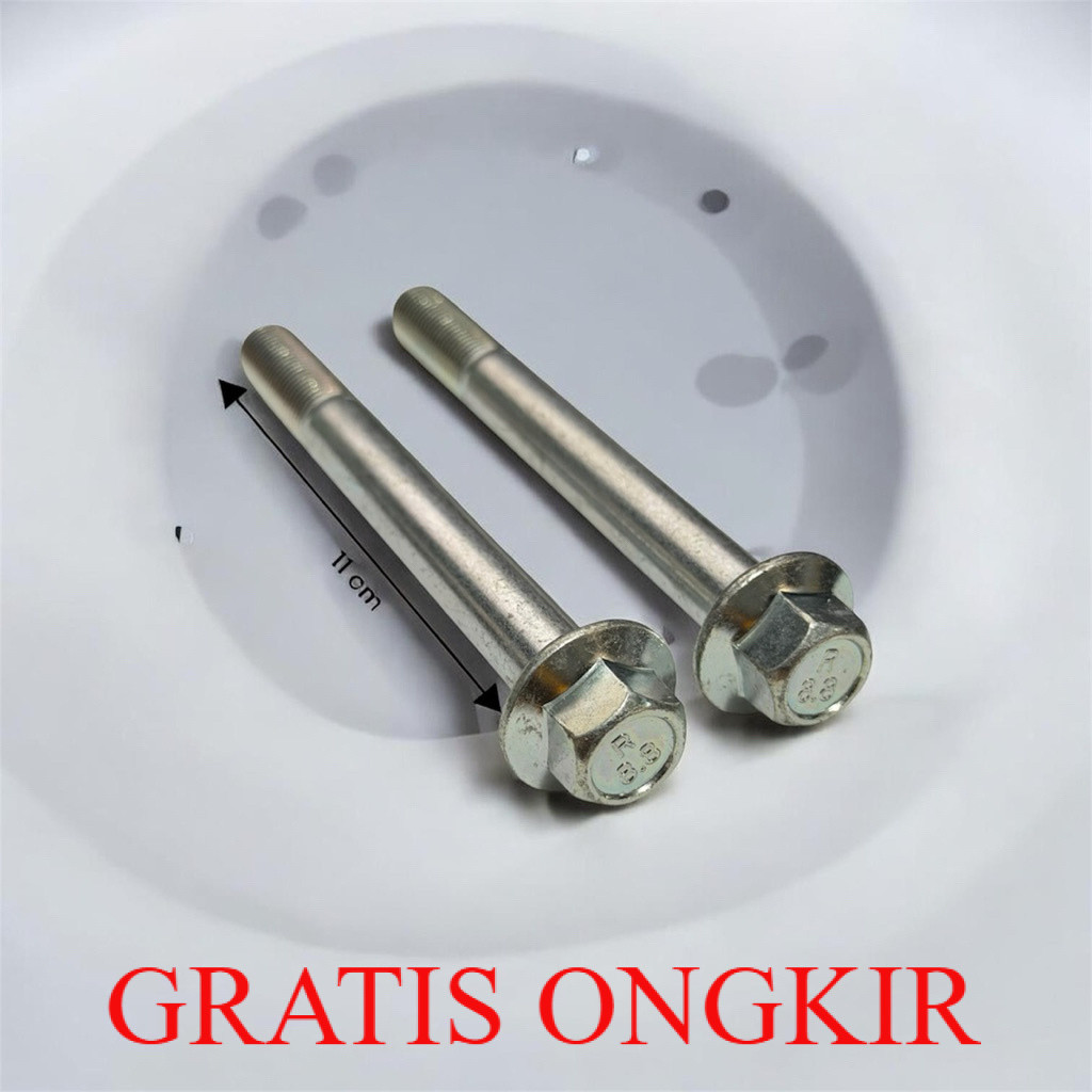 terlaris BOLT FLANGE M12X110 BAUT 17 TOPI PANJANG 11 cm BAUT SHOK AREM MOBIL UNIVERSAL BAJA CARBONor