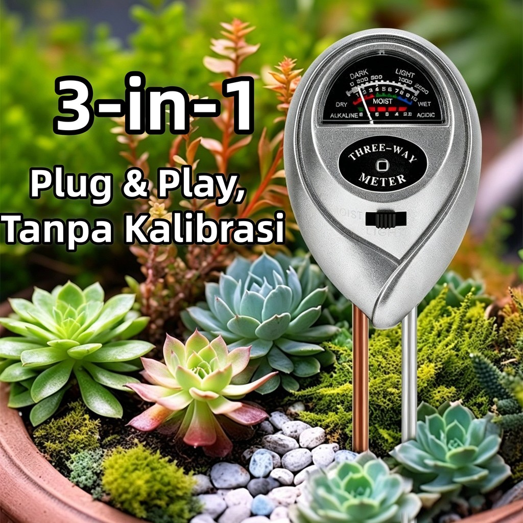 3in1 Alat Pengukur Tanah Digital 3in1 Soil Tester PH Humidity Temp Digital Soil Analyzer Tester Mete
