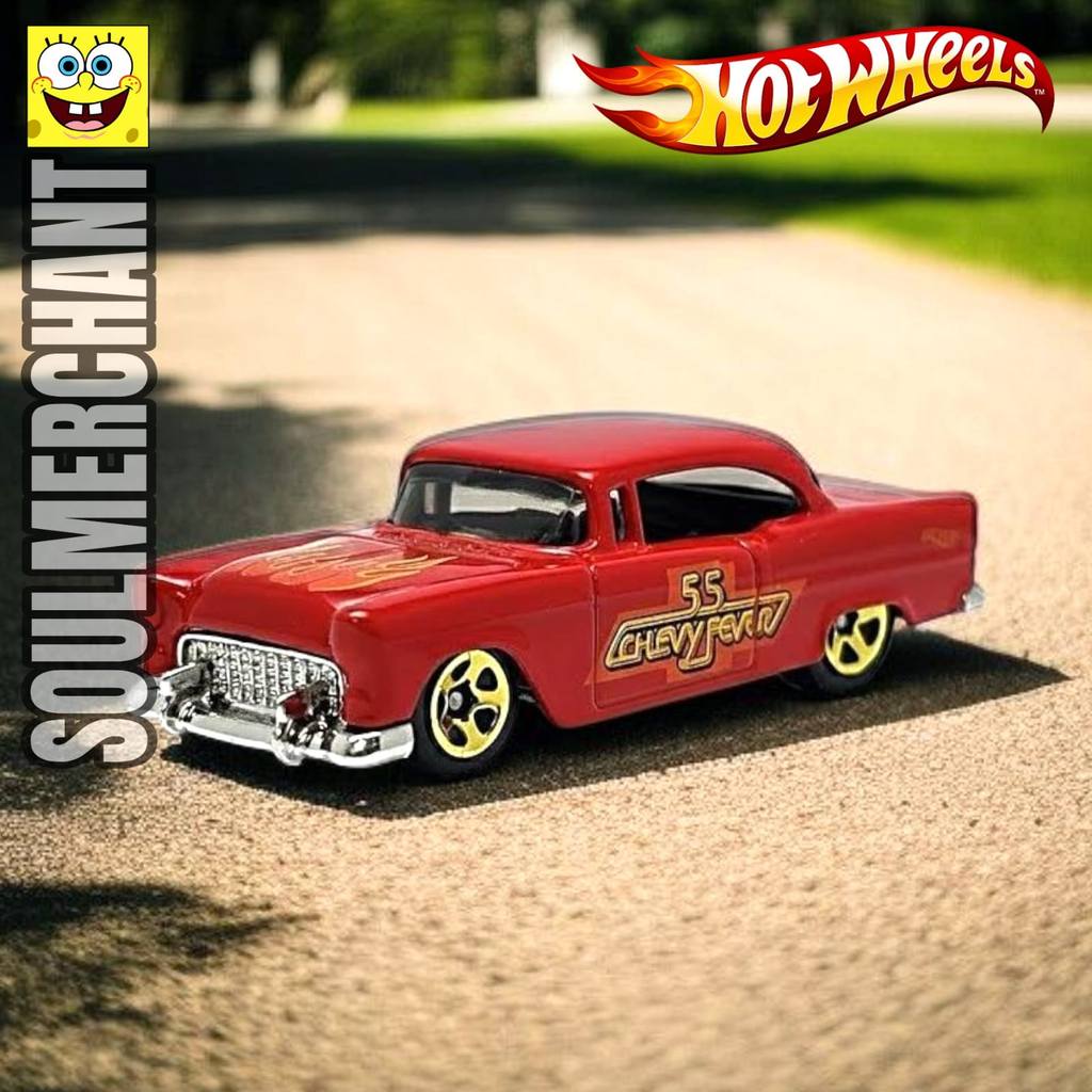 Hot Wheels 55 Chevy Merah Diecast Mobil Sedan Klasik