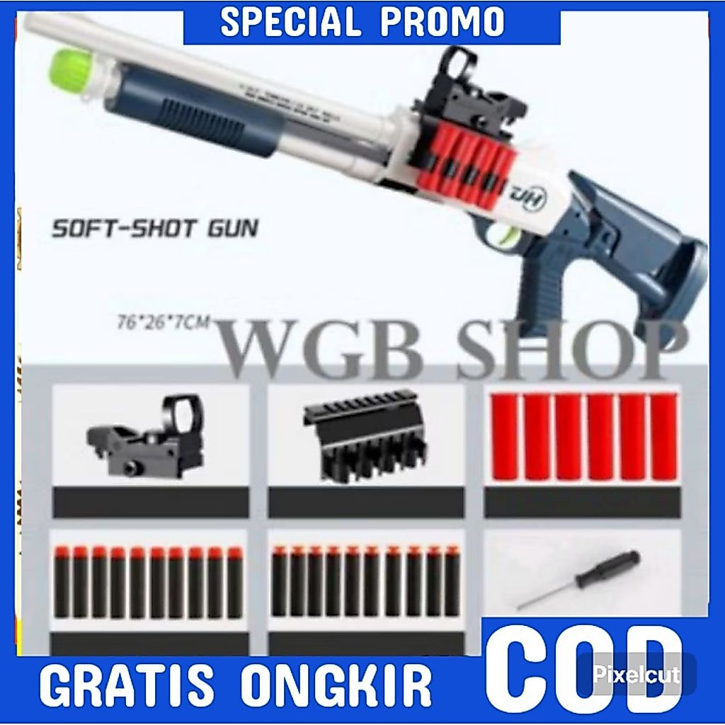 MAINAN PISTOL PISTOLAN TEMBAK TEMBAKAN  ANAK LAKI LAKI PELURU BUSA SNIPER NERF BULLET AWM MURAH/MAIN