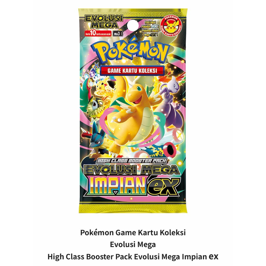 KAYDEN STORE Kartu Pokemon High Class Booster Pack MA3 Evolusi Mega Impian EX TERBARU TCG Indonesia