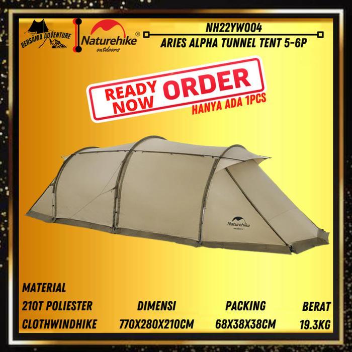 Tenda Camping Aries Alpha Tunnel Tent 5-6p Naturehike NH22YW004