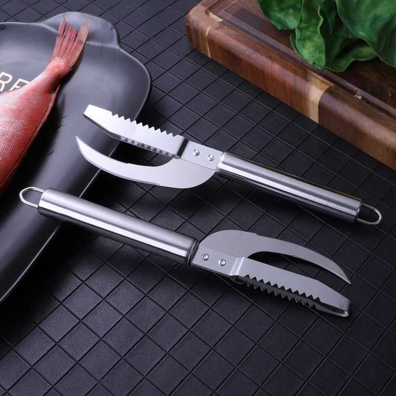Pembersih Sisik Ikan Cepat Fish Scaler Double Blade Stainless Steel Kerokan Sisik Alat Dapur