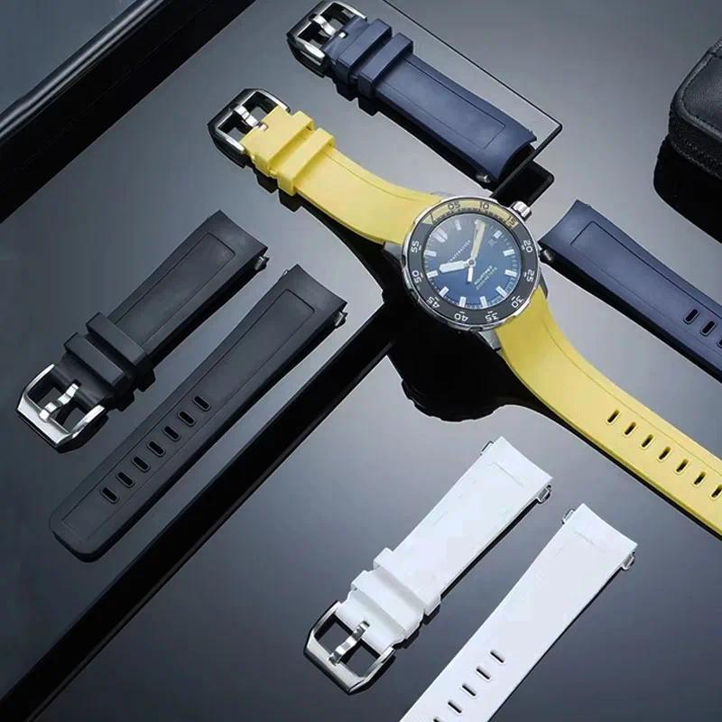 Tali Jam Tangan Karet Fluorin Berkualitas Tinggi, Tali Jam Lembut untuk Jam Tangan Seri IWC AQUATIME