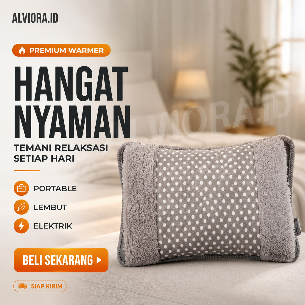 Bantal Penghangat Elektrik HEJ HJ-2050 Portable Hot Water Bag untuk Relaksasi dan Penghangat Tubuh ~
