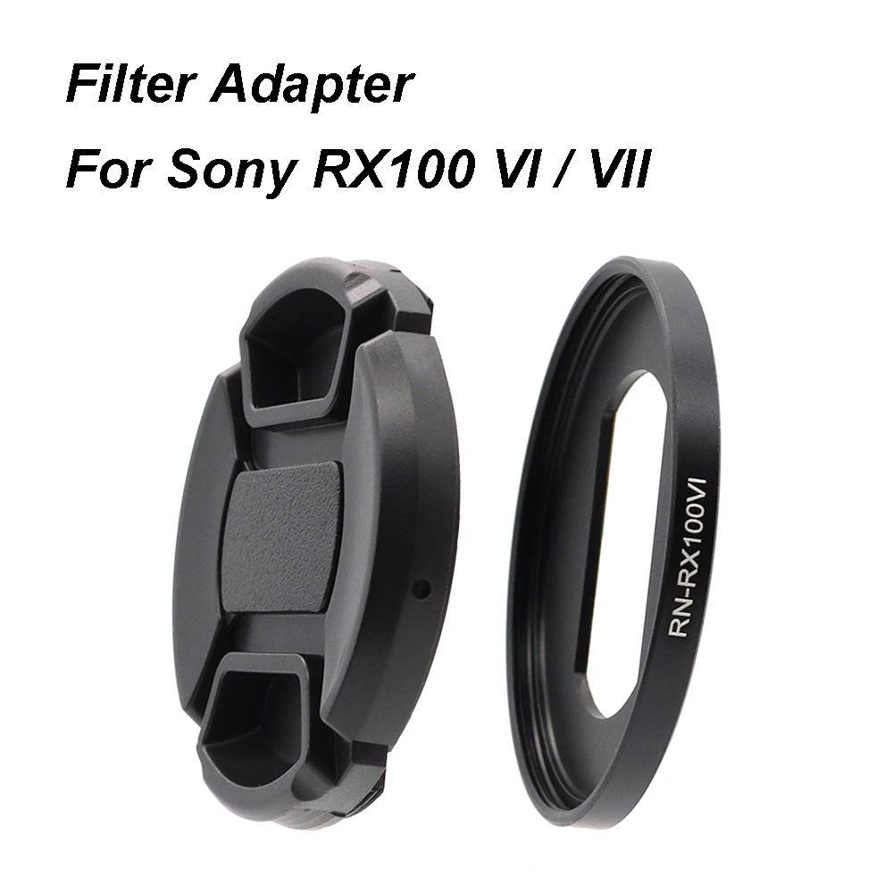 For Sony RX100 VI / VII Sony RX100 m6 / m7 52MM Filter Adapter Ring with Lens Cap 3M Sticker Strap f