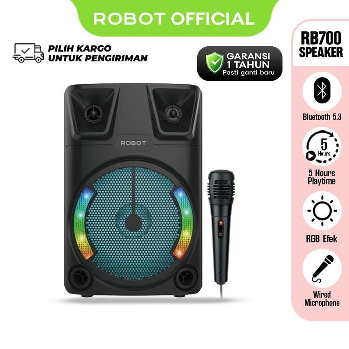 ROBOT Karaoke Speaker Wireless RB700 Speaker Bluetooth Karaoke Outdoor RGB 10W