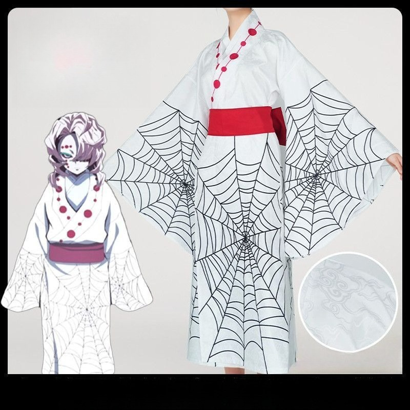 Anime Ghost Destroyer Blade Dua Belas Ghost Moon Spider Lelah Jepang Kimono Cosplay Set Lengkap Temp