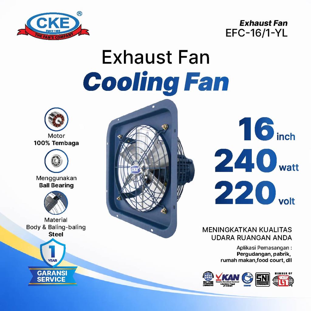 Exhaust CKE Cooling Fan 16 Inch Fan Rumah Toilet Eksos