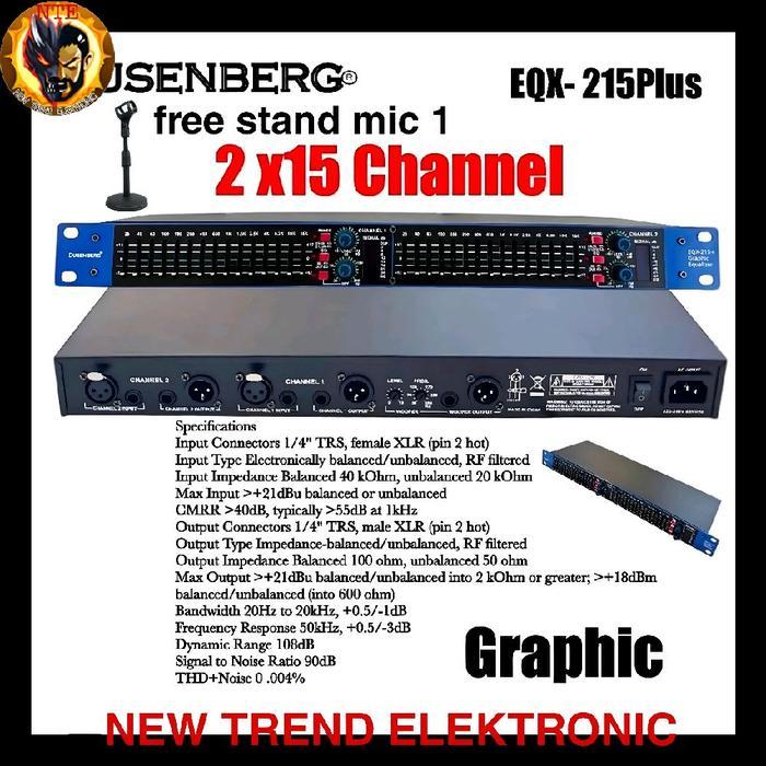 Audio Equaliser Dusenberg EQX215 Plus New Original Resmi 2x15 channel Garansi 2 tahun Subwoofer Equa