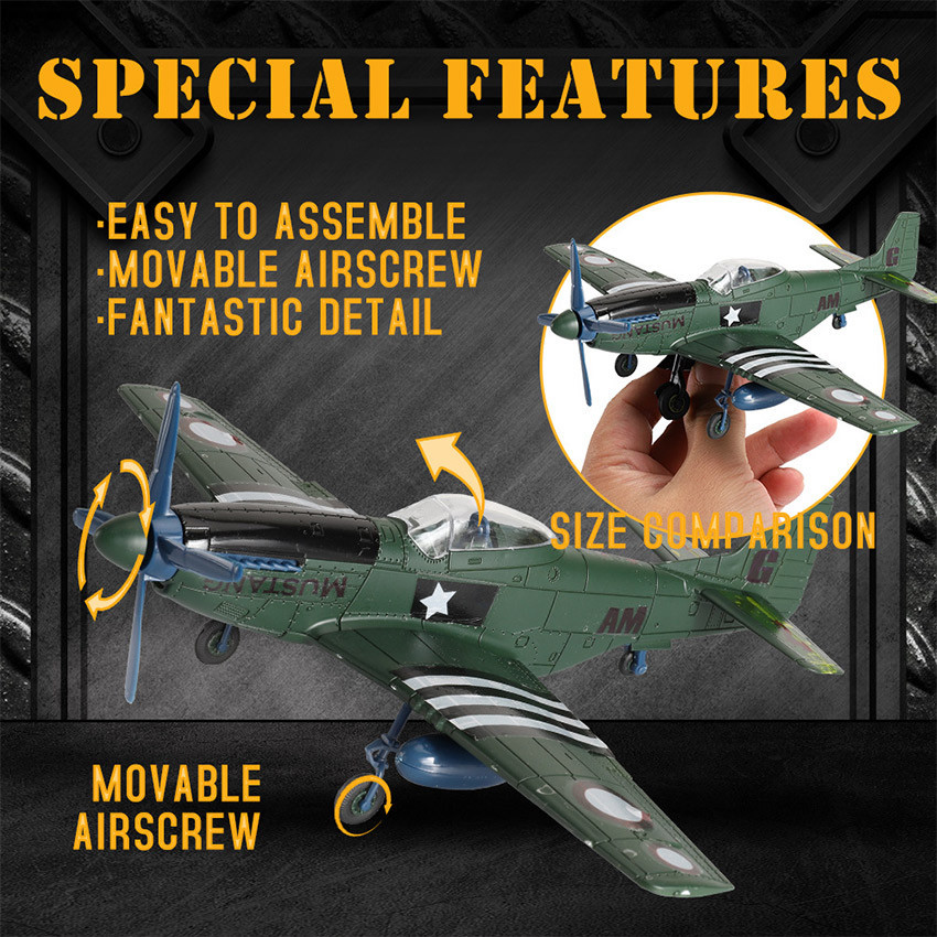 Model Kit Pesawat Tempur 4D Rakit Hijau Army - Mainan Miniatur Pesawat Fighter Diorama Koleksi
