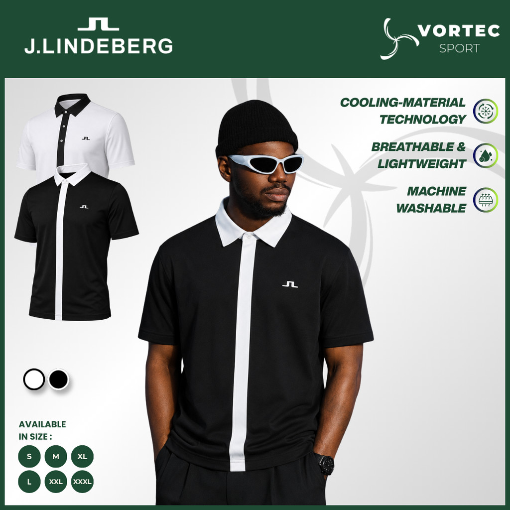 JL Men Golf Polo Shirt-Kaos Olahraga Golf Tennis Lari Paddle JL08
