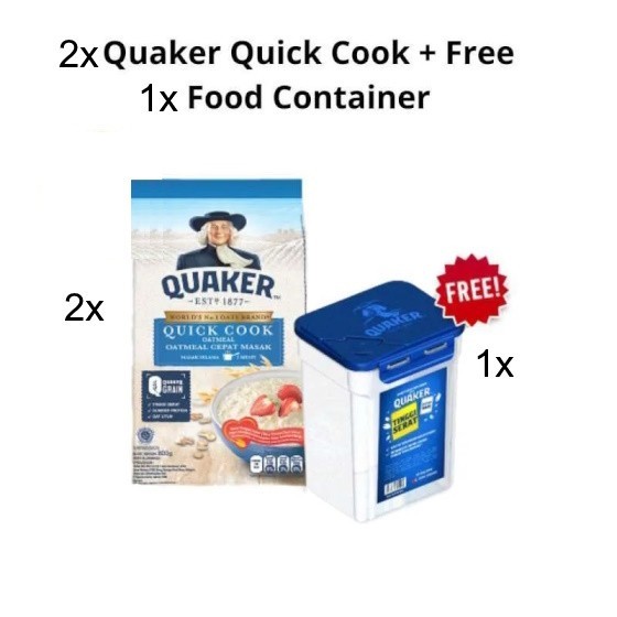 Quaker Oat Quick Cook 800gr Koleksi Cantik Sarapan Sehat (Edisi Ramadhan Mangkok Cantik Tersedia Pem