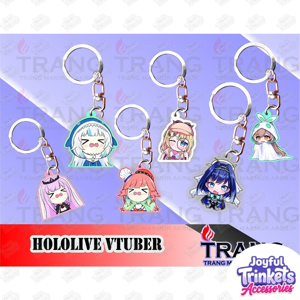 Gantungan Kunci Akrilik VTuber Hololive/Acrylic Keychain VTuber Hololive English