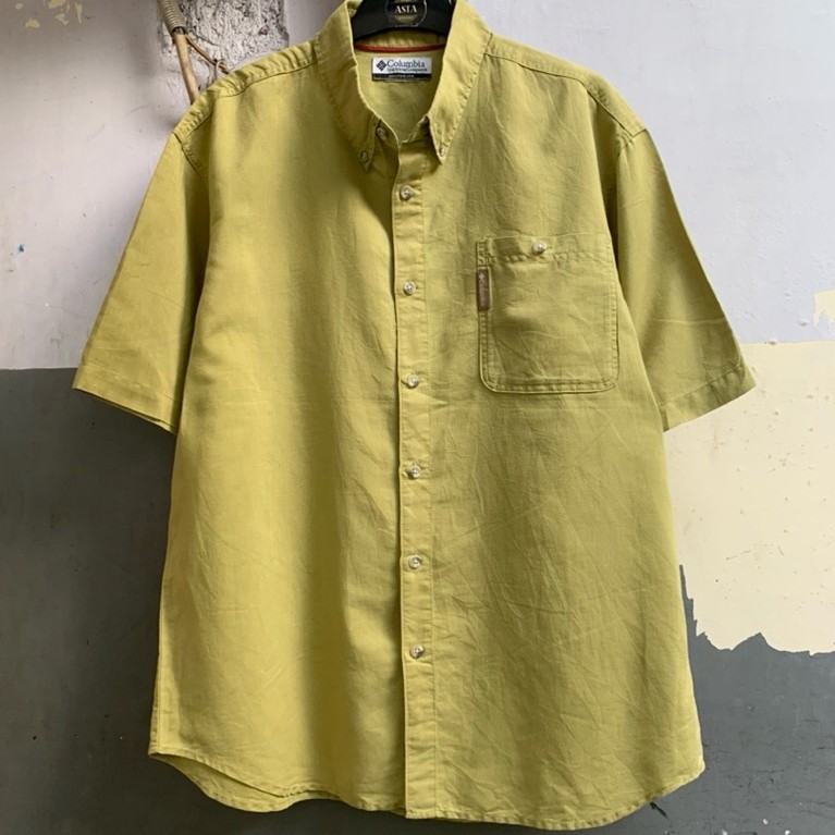 kemeja Columbia lengan pendek pria lengan panjang preloved