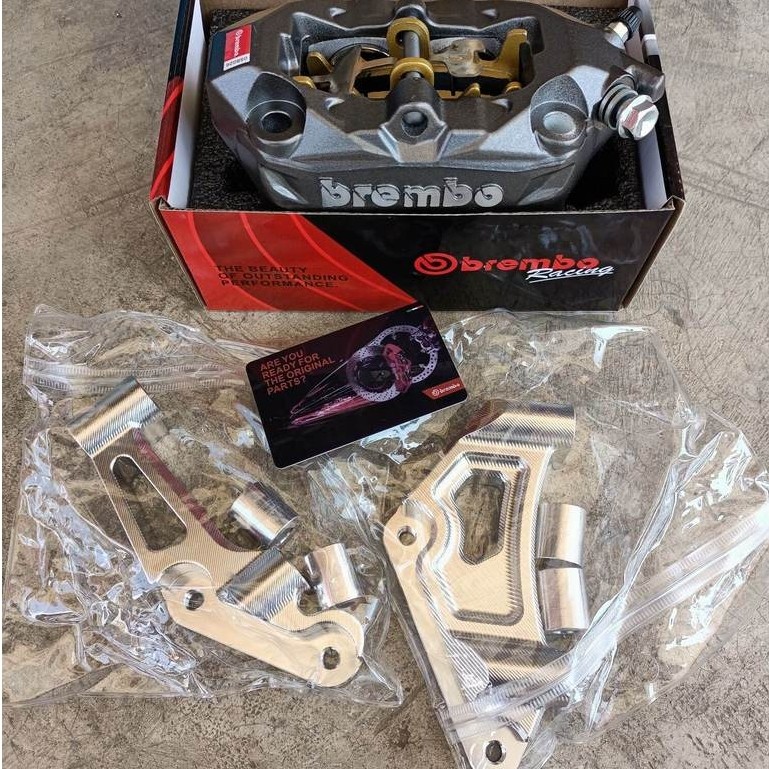 Kaliper Brembo M4 Original Set Breket cnc pnp ninja & tiger / megapro