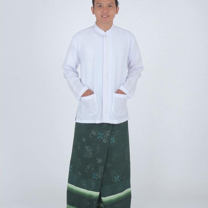 HOT SUMBERREJEKIJEANS - BAJU KOKO PUTIH LENGAN PANJANG BORDIR TERMURAH (BONUS DUS)