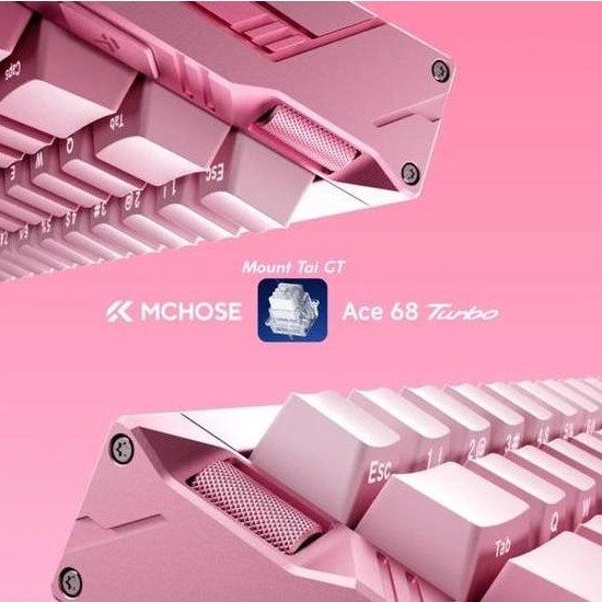MCHOSE Ace68 Turbo Hall Effect Gaming Keyboard Peachy Pink - Mount Tai Magnetic Switch GT - MC-Ace68