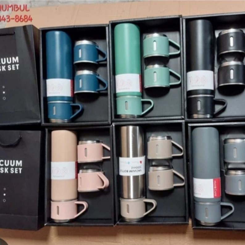 New Set Termos Sultan paket lengkap 500ml+3 cangkir
