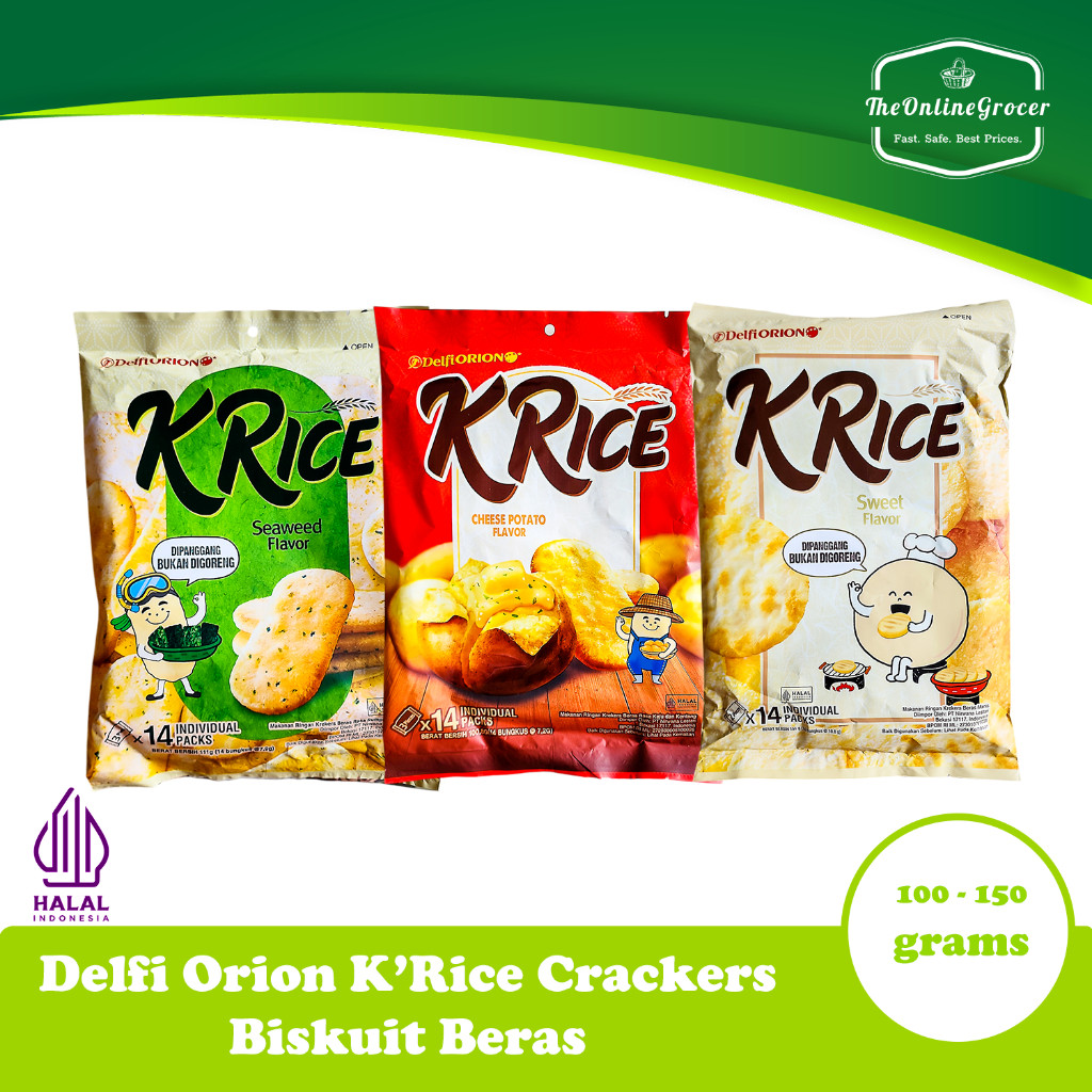Delfi Orion K'rice Rice Crackers - Snack Crackers Beras - Krekers Beras