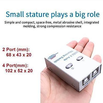 Ready Auto Switch Usb Printer 2 Port Sharing Switcher USB 2.0 Printer Kable Manual Otomatis