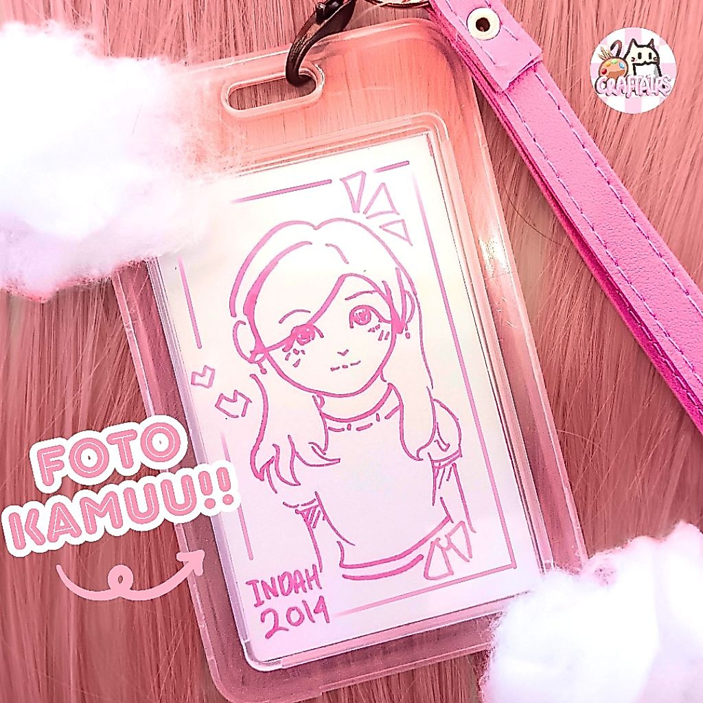 CUSTOM LIVE DRAWING | PHOTOBOX FOTO ASLI MENJADI ILUSTRASI| GANTUNGAN KUNCI/ID CARD |SKETCH COMMISSI