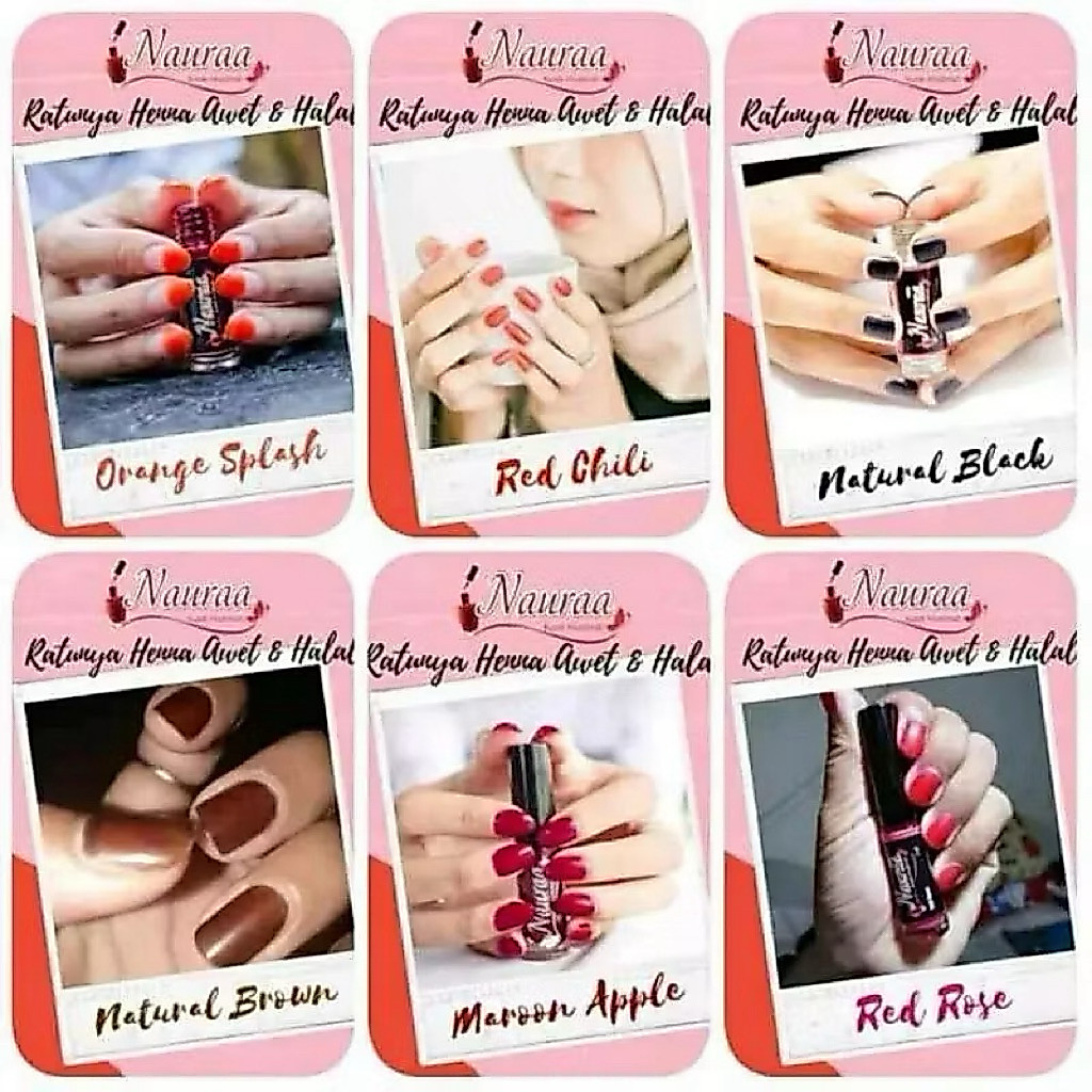 Nauraa Inai Kuku kutek Muslimah Natural black Brown