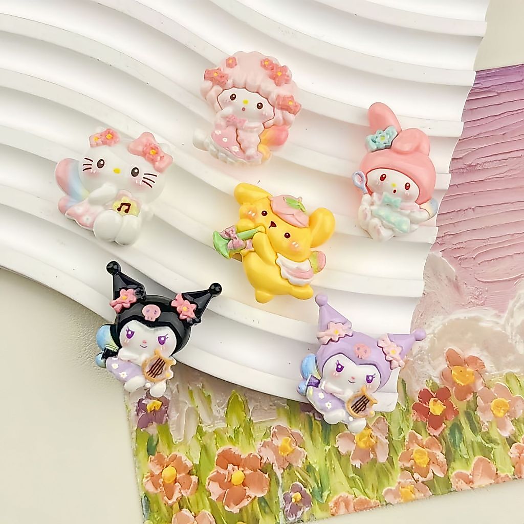 Small scale music, Sanrio DIY cream glue resin accessories, headwear, hair clip, phone case,
