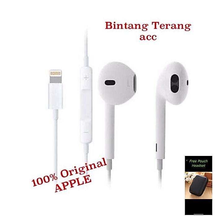 Headset Earphone Apple Iphone X Xr Xs 11 12 13 Pro Max Original 100% Populer