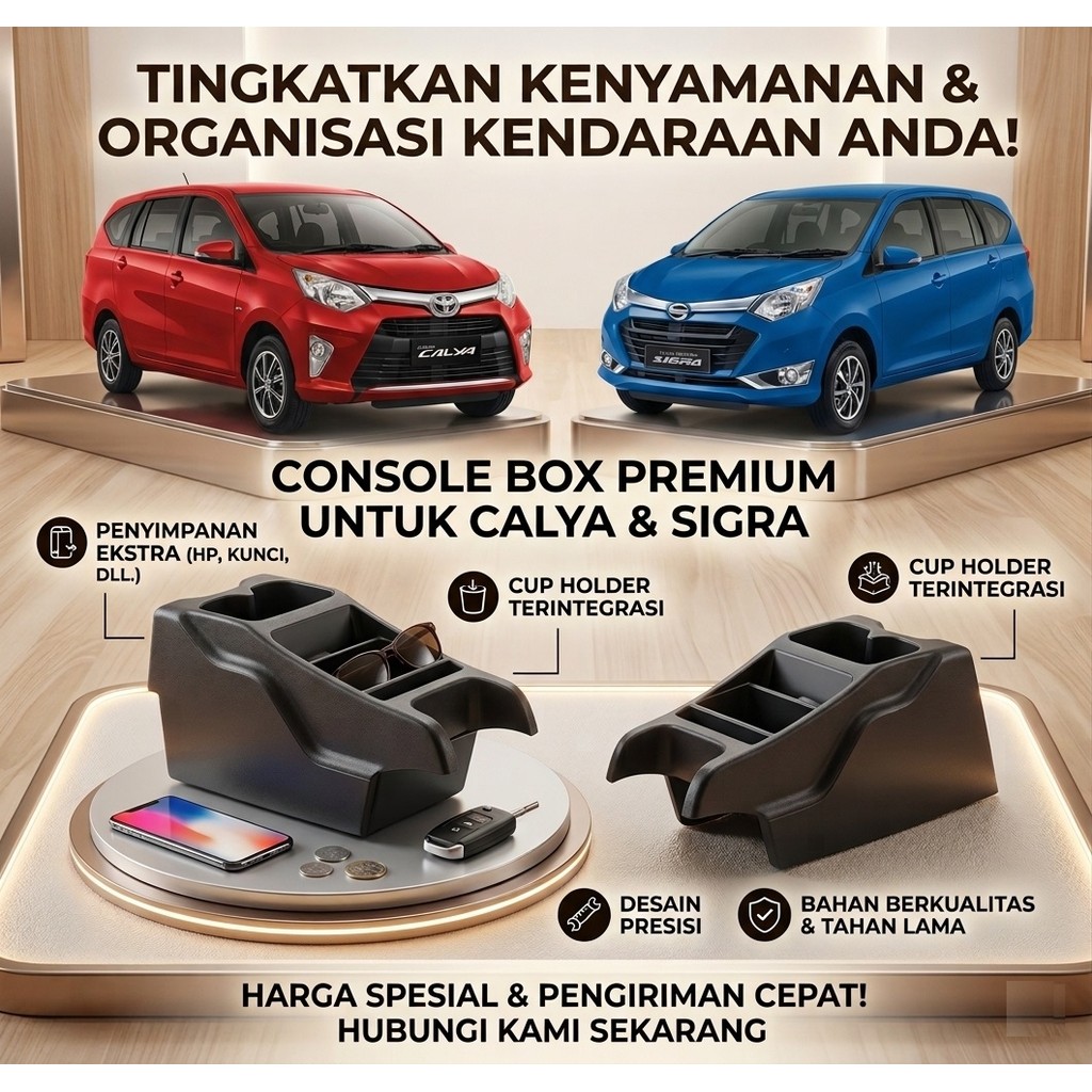 Console Box Calya Sigra Consol Box Tengah Mobil Konsol Box Universal PNP