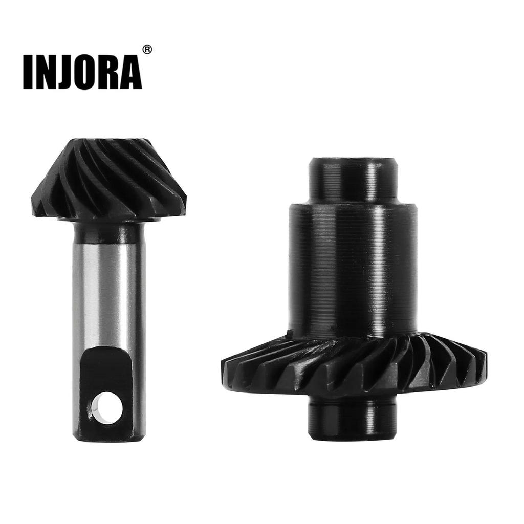 INJORA Set Gir Poros Helikal Overdrive Underdrive Bahan Baja Paduan untuk Mobil RC Crawler 1/18 TRX4