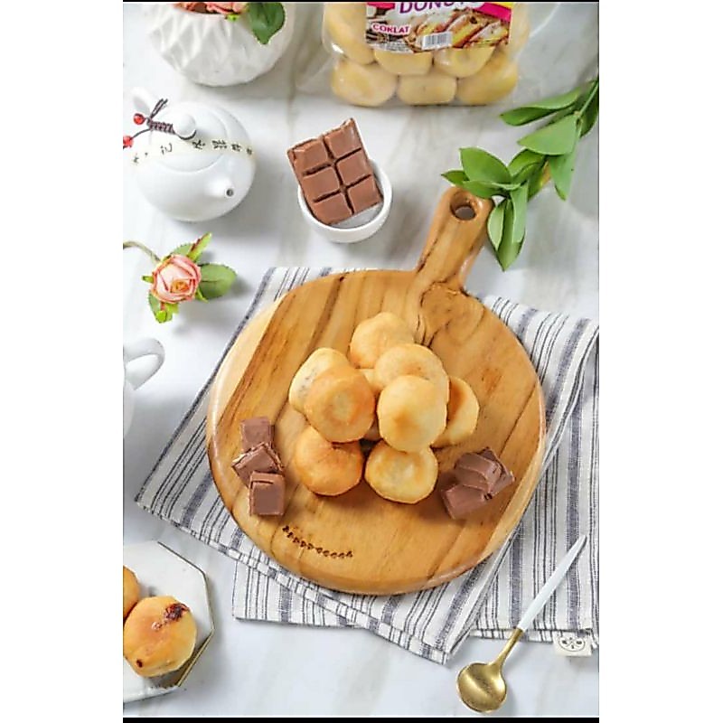 Donat coklat mini isi 24 donat pelangi frozen