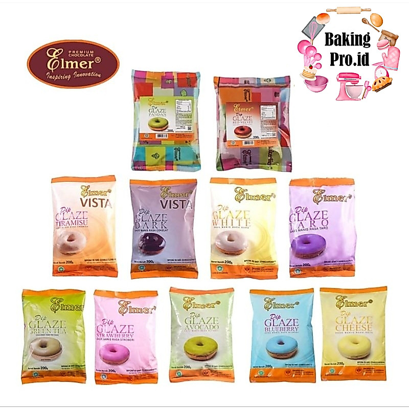 Elmer Dip Glaze 200gr/ Topping Donat/ Elmer Glaze/ Glaze Elmer