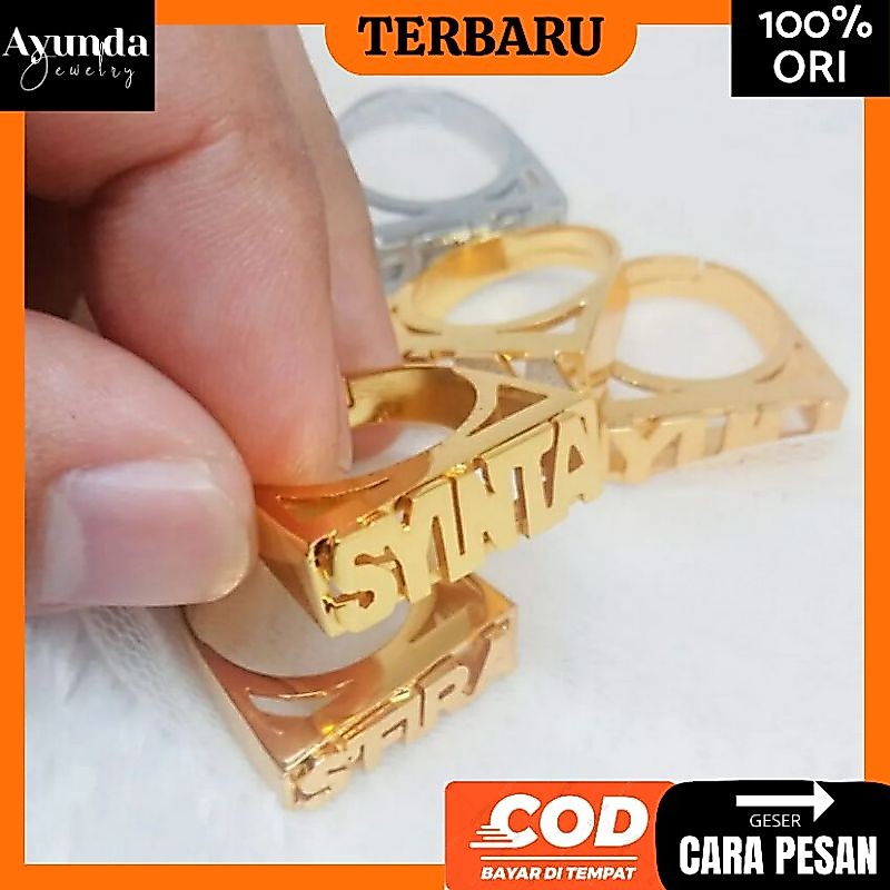 Cincin Nama titanium Model Eropa Cincin Custom Cincin Berlian