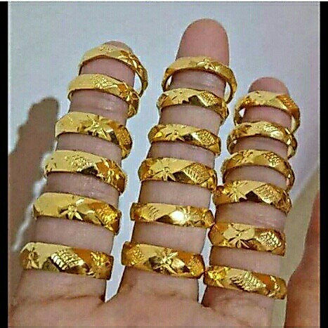 Ss Obral Cincin full motif gold 24k