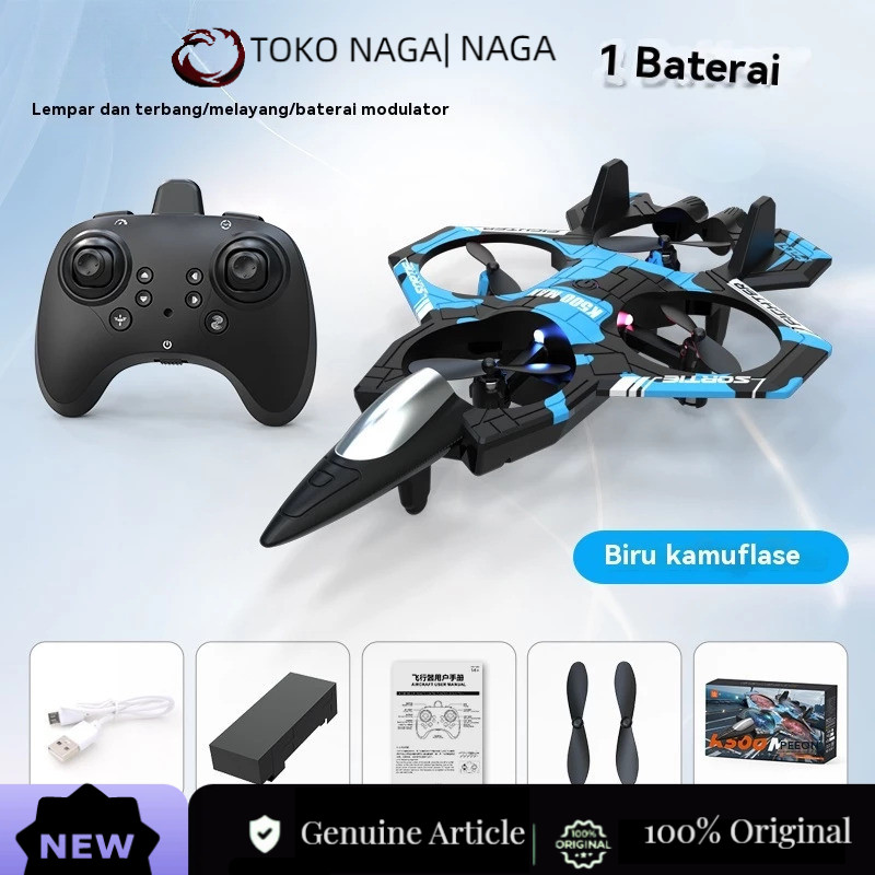 TOKO NAGA naga RC Glider Airplane Remote Control LED Foam Pesawat Terbang Jauh Mainan Anak Laki Outd