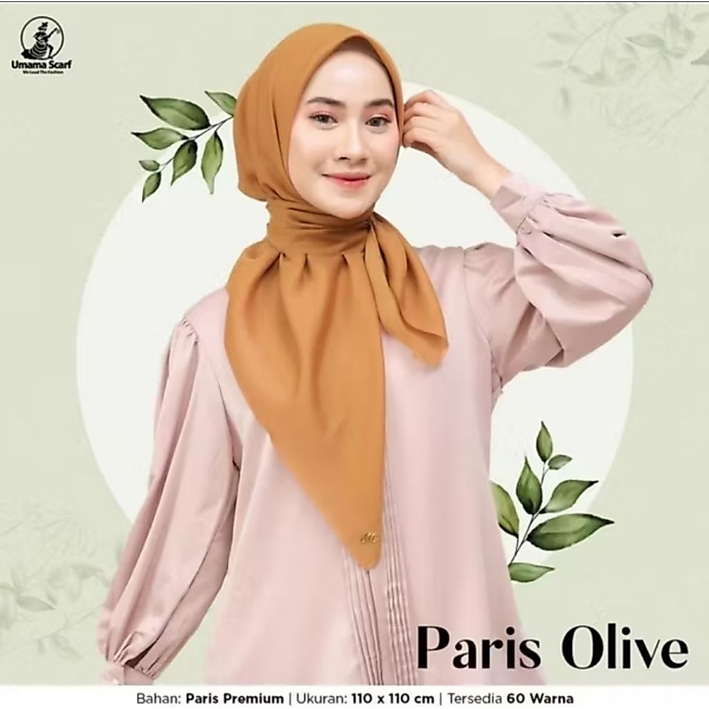 Jilbab PARIS OLIVE LC Umama Scarf Kerudung paris premium paris olive 110x110