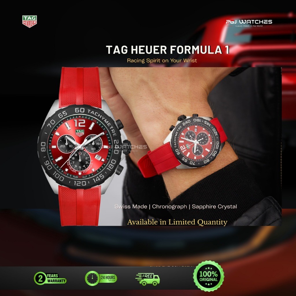 TAG Heuer Formula 1 CAZ101AN.FT8055 Chronograph Jam Tangan Stainless Steel Merah
